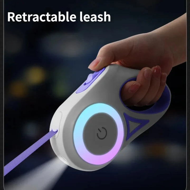 Retractable LED Dog Leash - Safety and Convenience for Night Walks